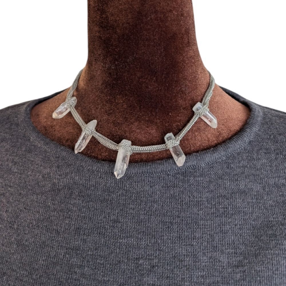 URBAN Outfitters natural Quartz layered necklace